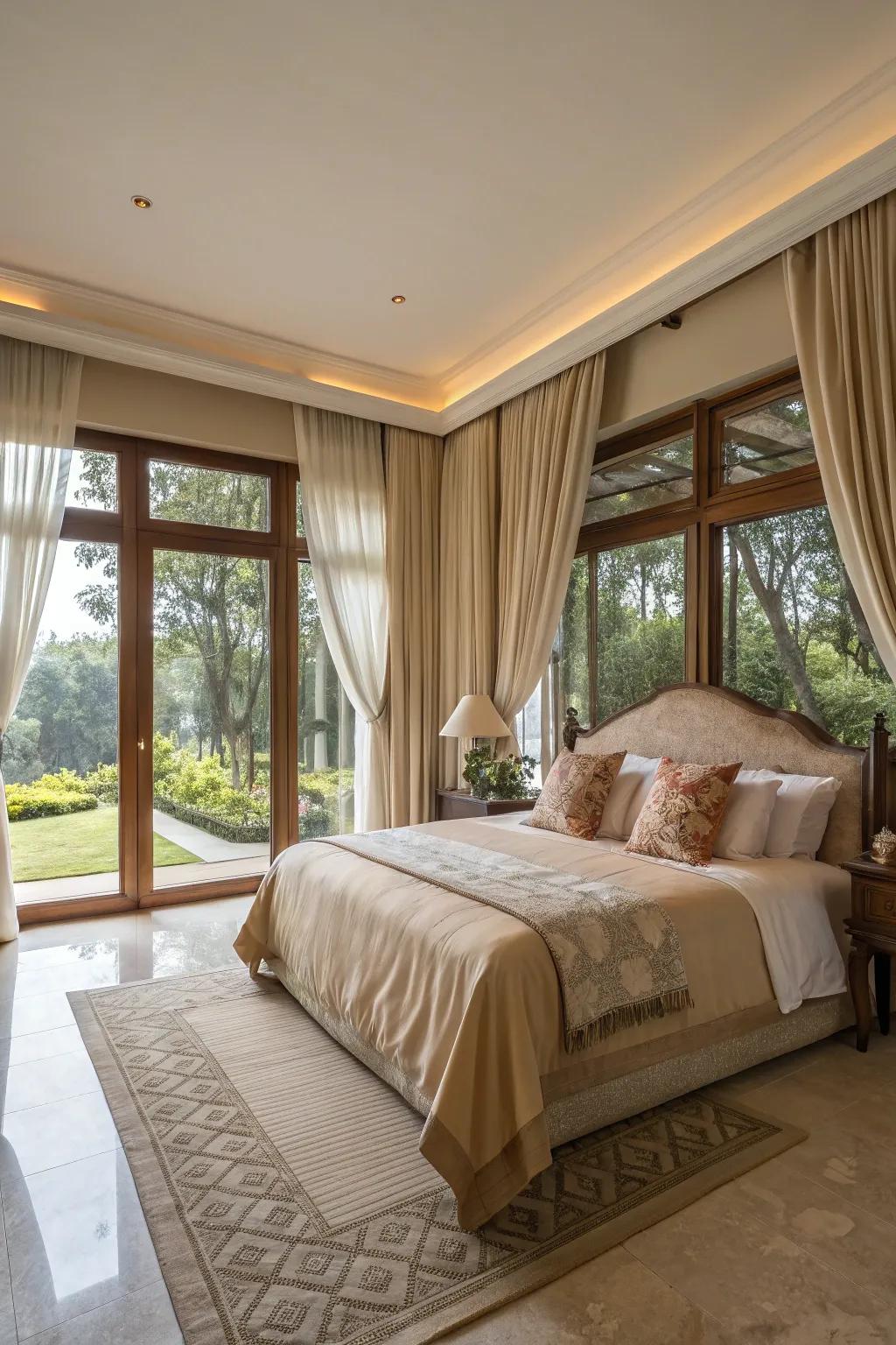 Sunlight enhances the overall ambiance of your bedroom.