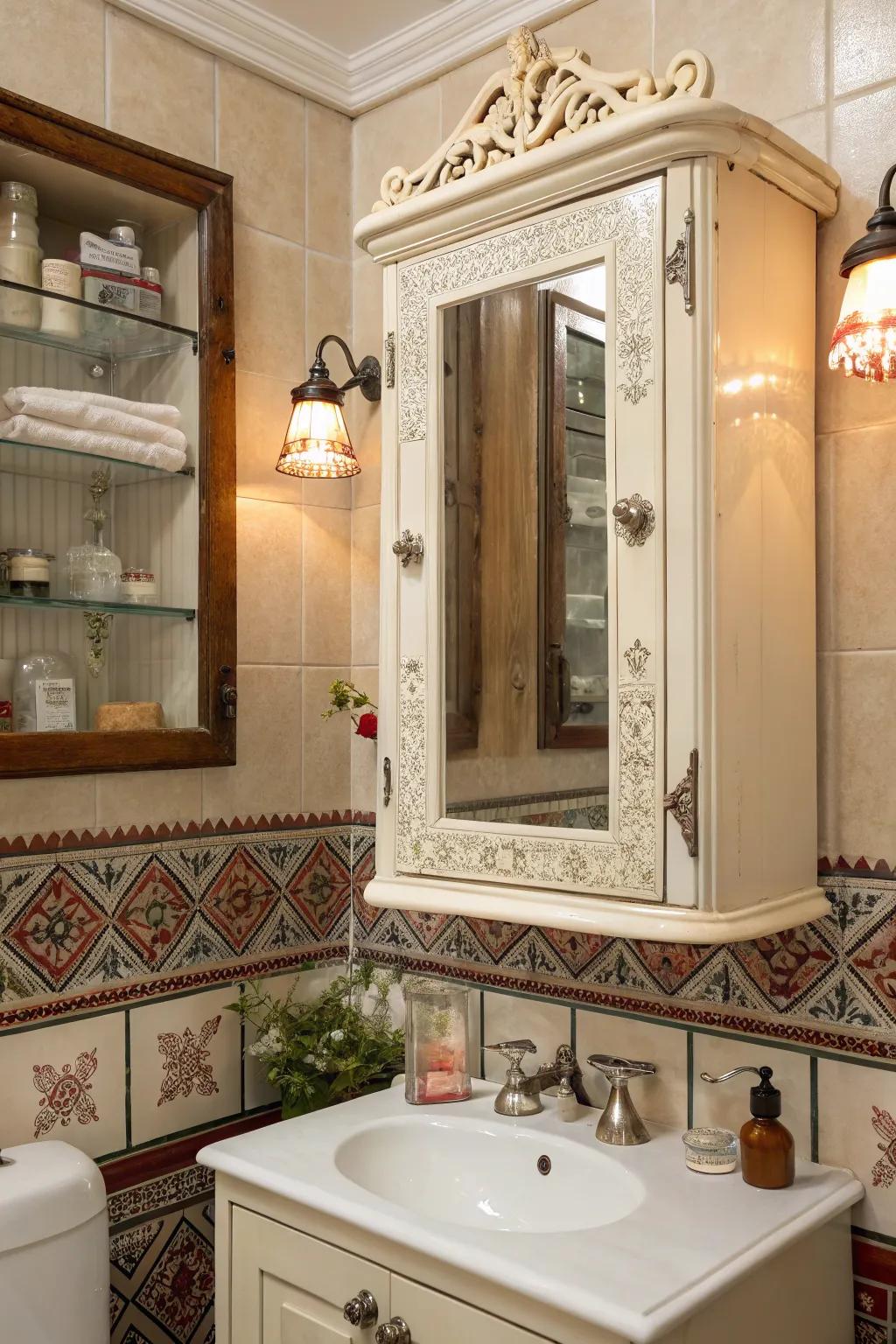 Vintage cabinets bring timeless charm to your space.