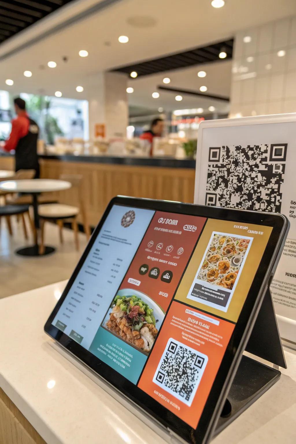 Interactive components bridge conventional menus with digital convenience.