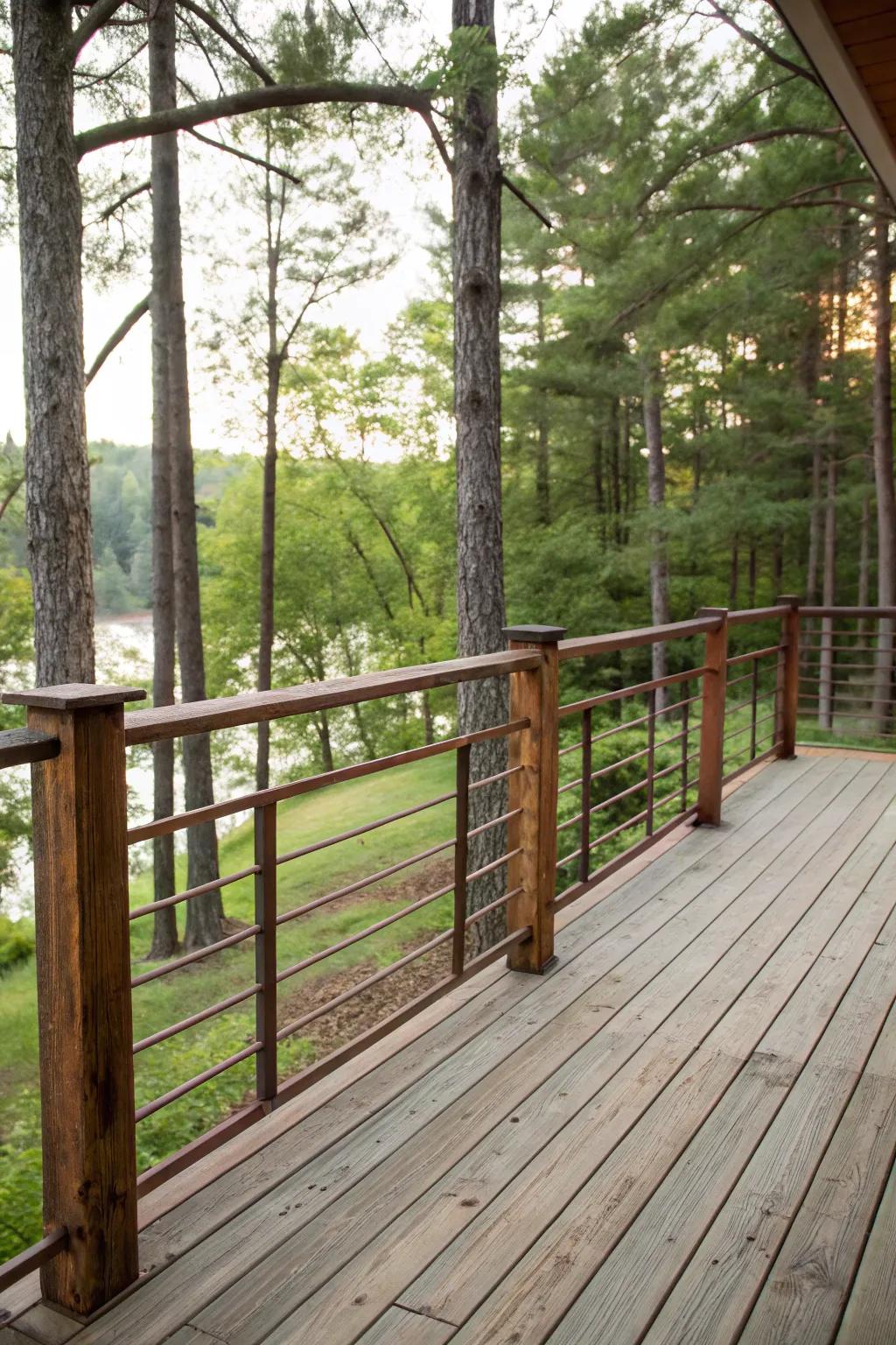 Country-style guardrails introduce a touch of timeless charm to decks.