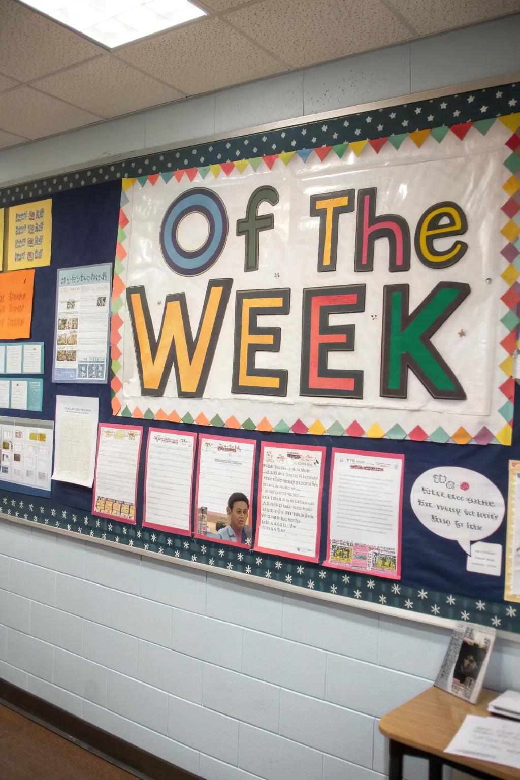 A display panel that enriches lexicon via a weekly term