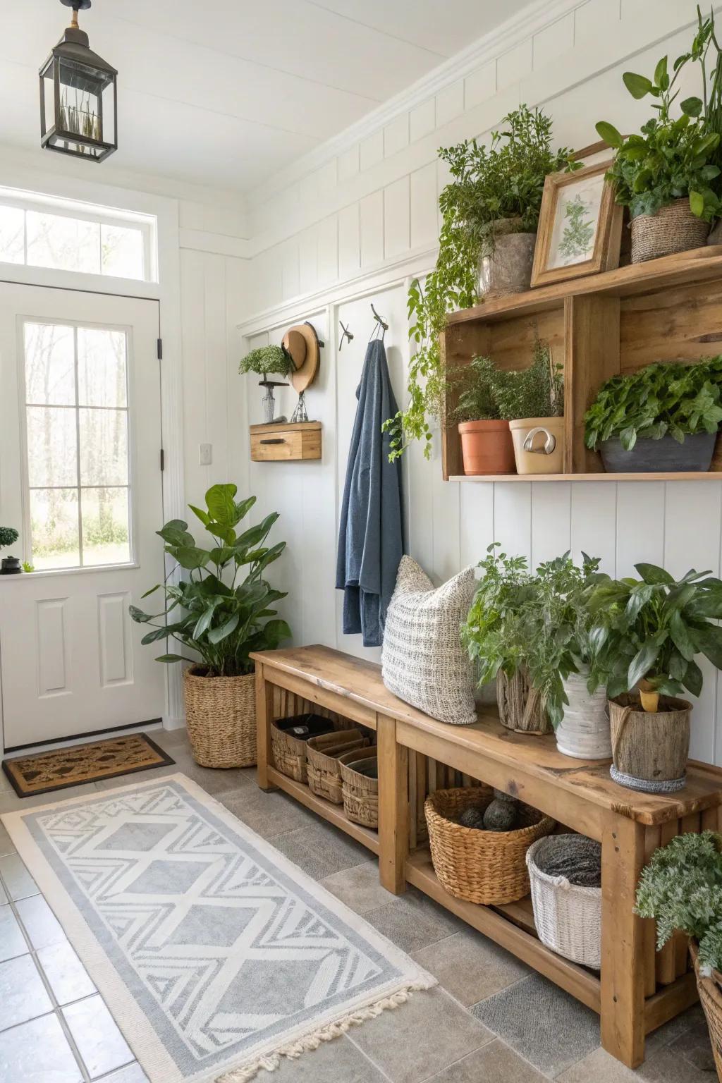 Animated mudroom showcasing refreshing vegetation.