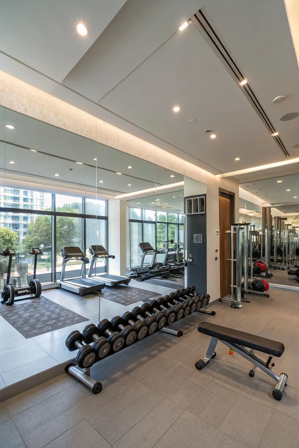 A home gym that fits right into your flex room.