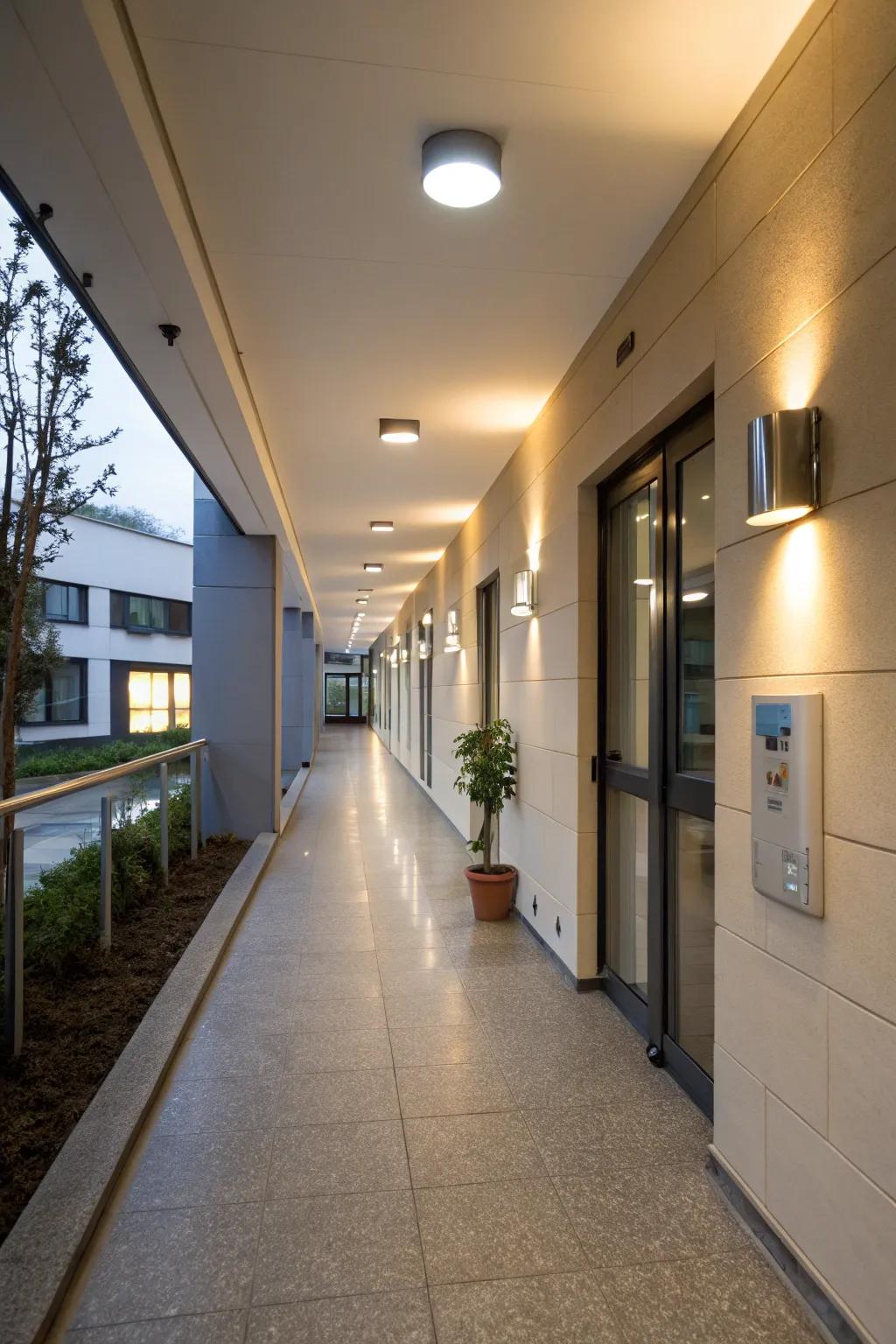 Reactive lights add ease and safety to any hallway.