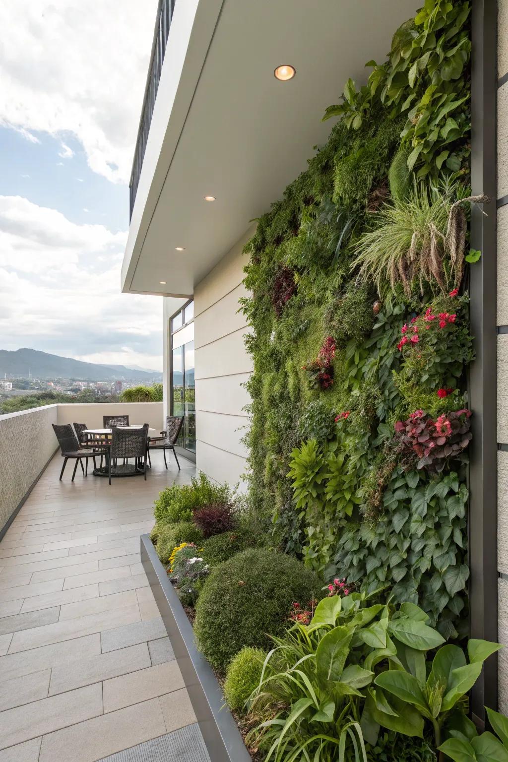 Elevated gardens excel at infusing rich greenery within confined areas.