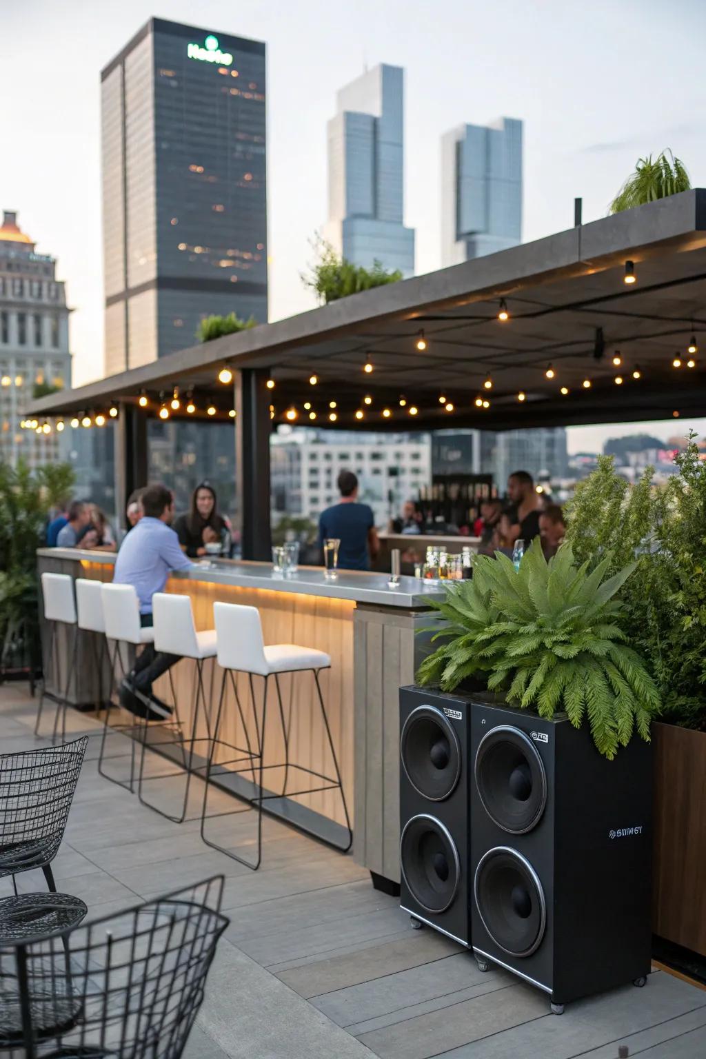 An integrated audio system makes this bar the highlight of any social event.