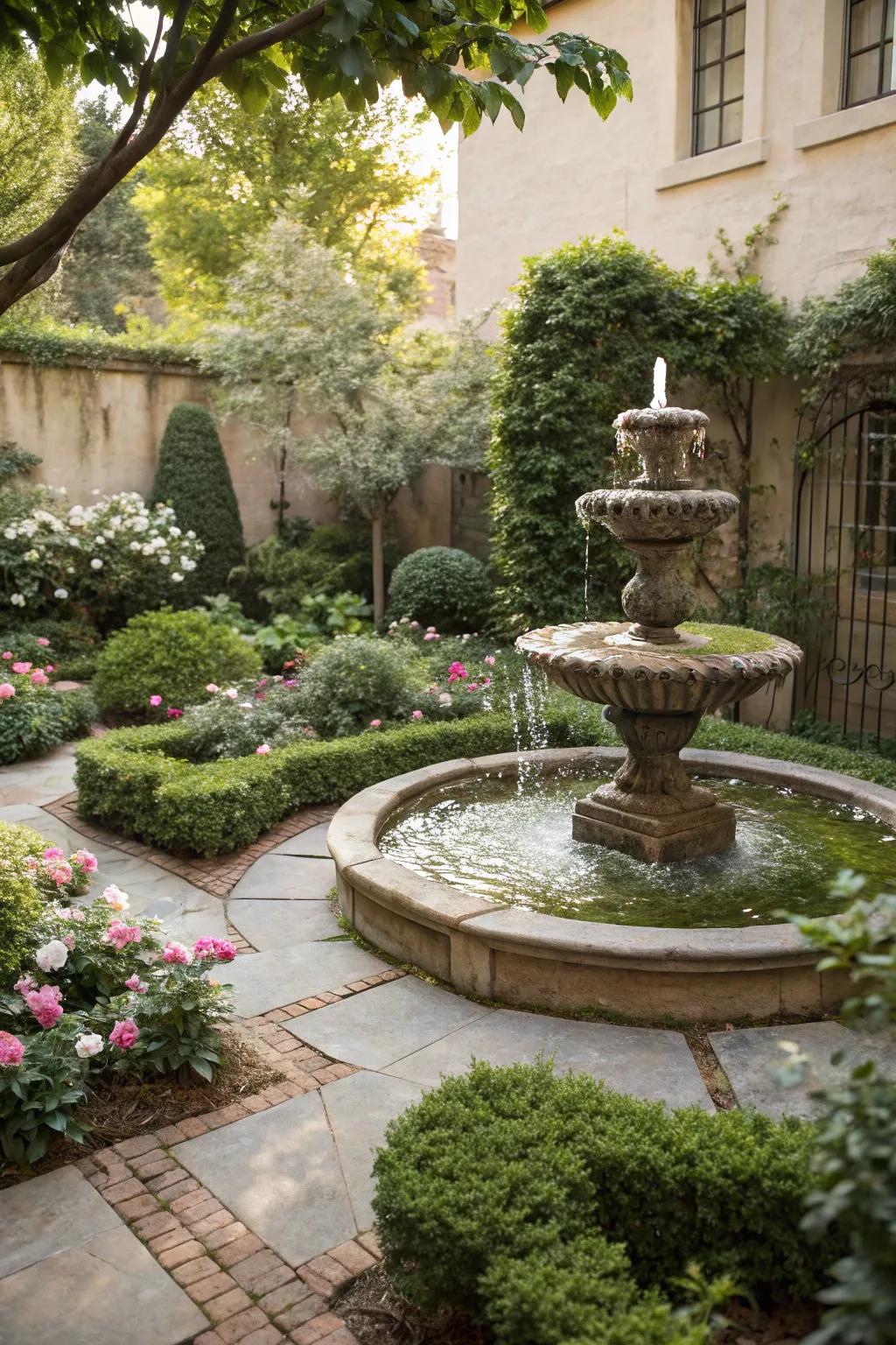 A small water attribute appending serenity to a modern garden.