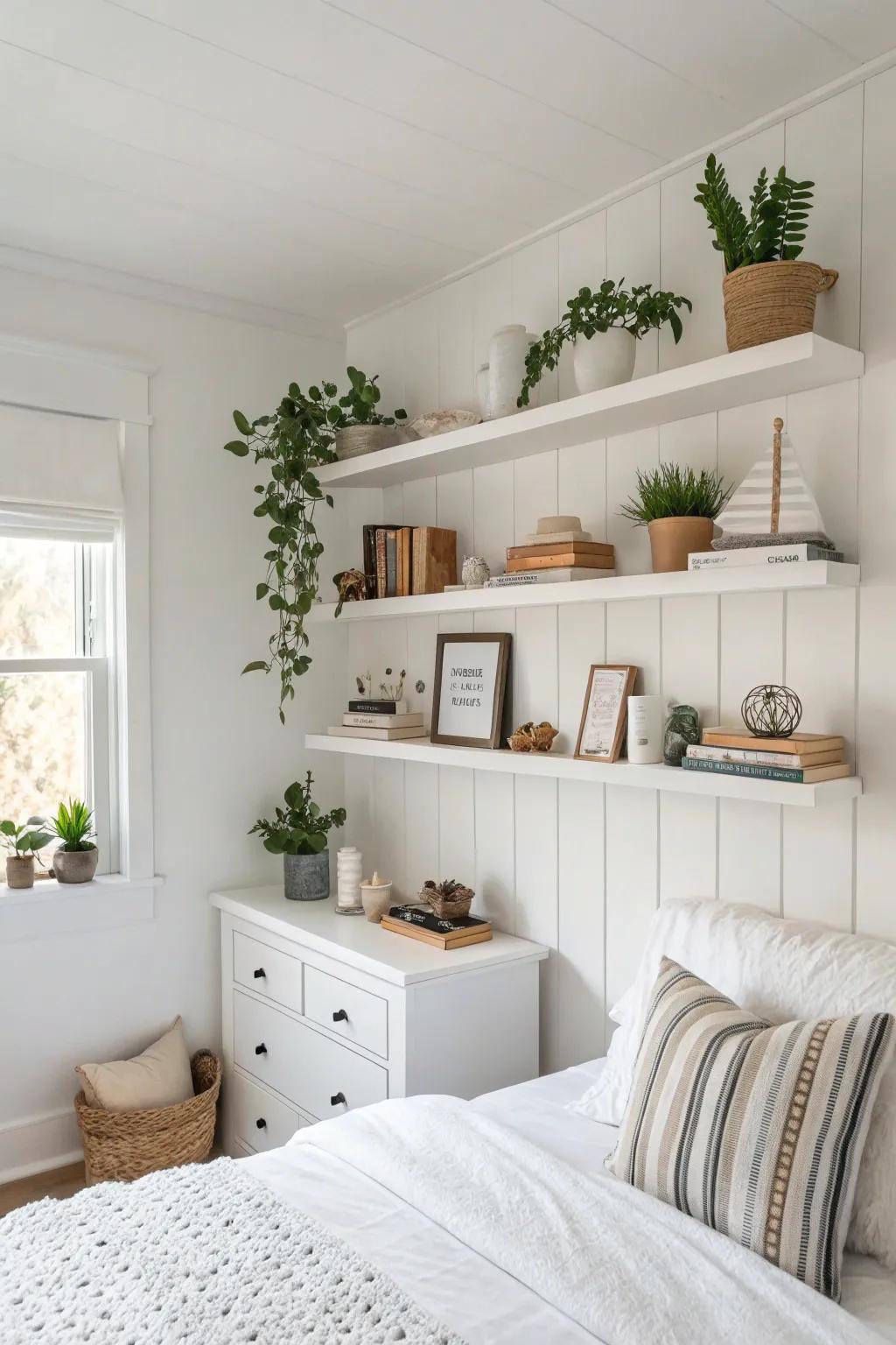 Wall mounted ledges offer stylish display solutions.