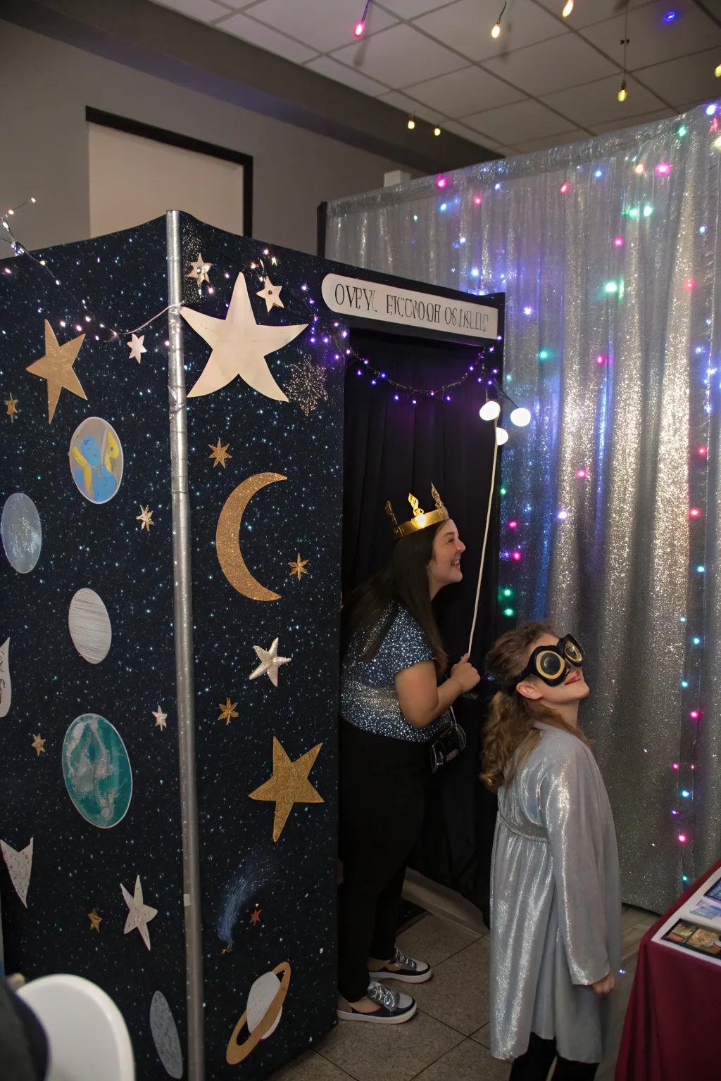 A celestial photographic alcove where guests can capture memorable moments.