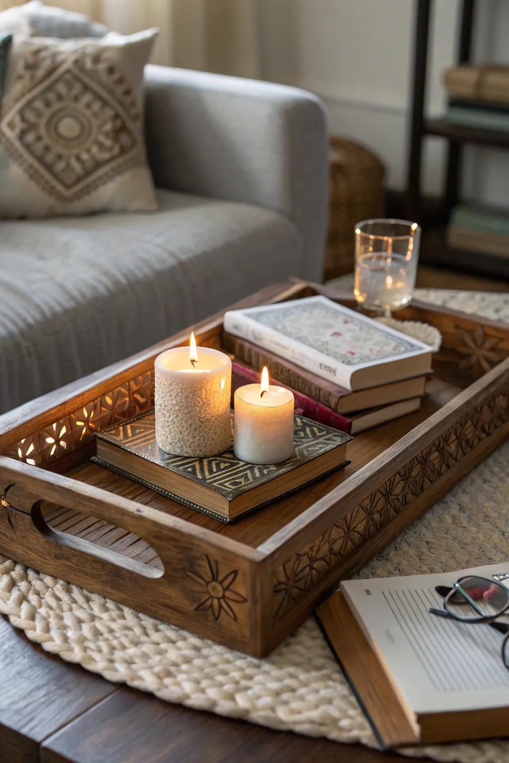 An elegant serving platter to enrich any home decor setting.