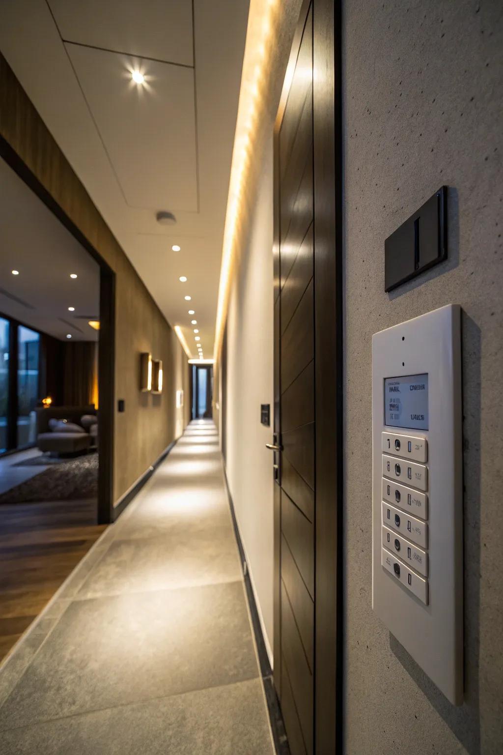 Dimmers allow you to control the atmosphere of constricted hallways.