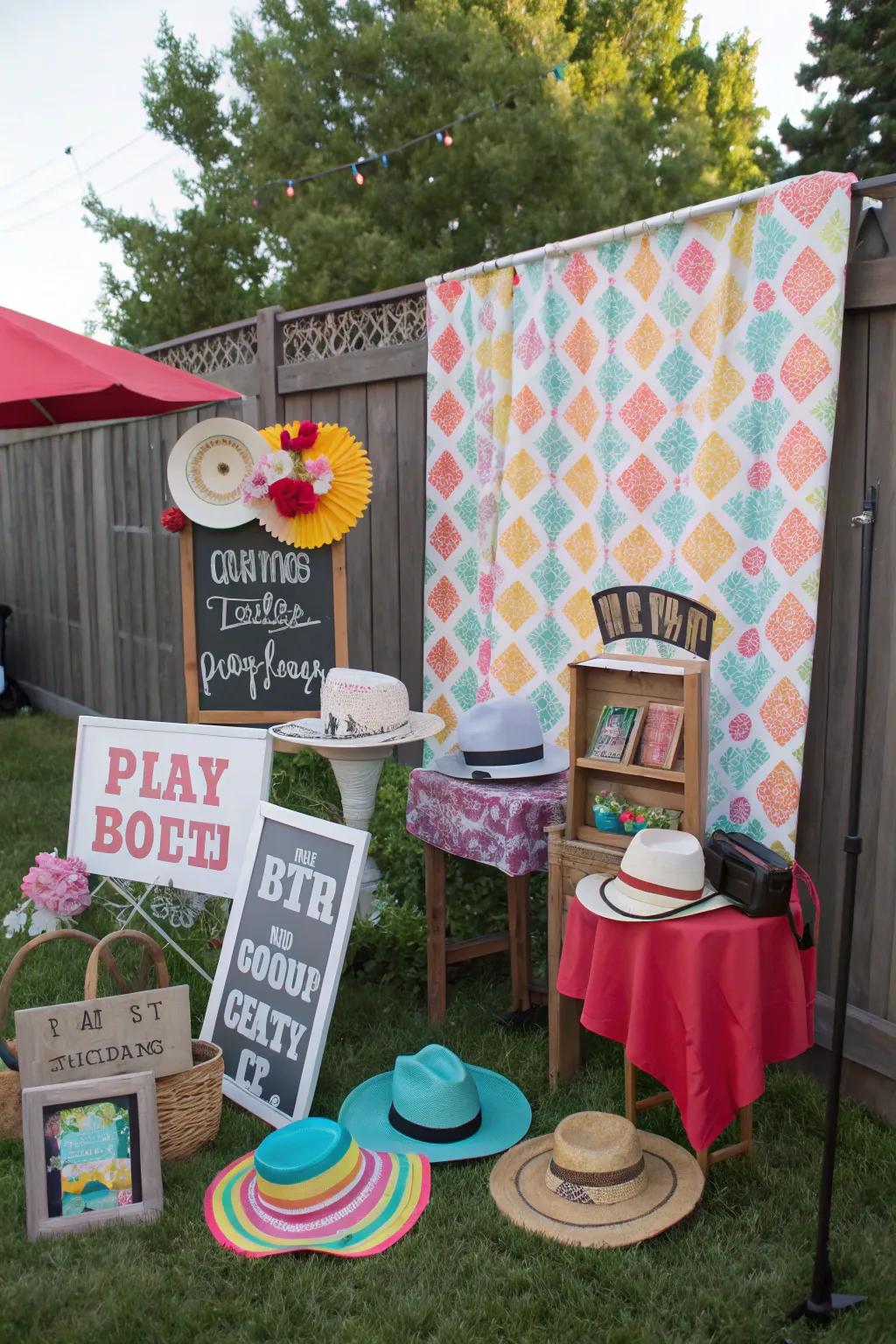 A Do-It-Yourself picture booth adds joy and creativity to your gathering.