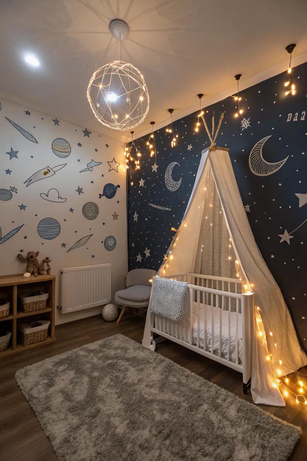 Starry night designs spark a sense of wonder and serenity.