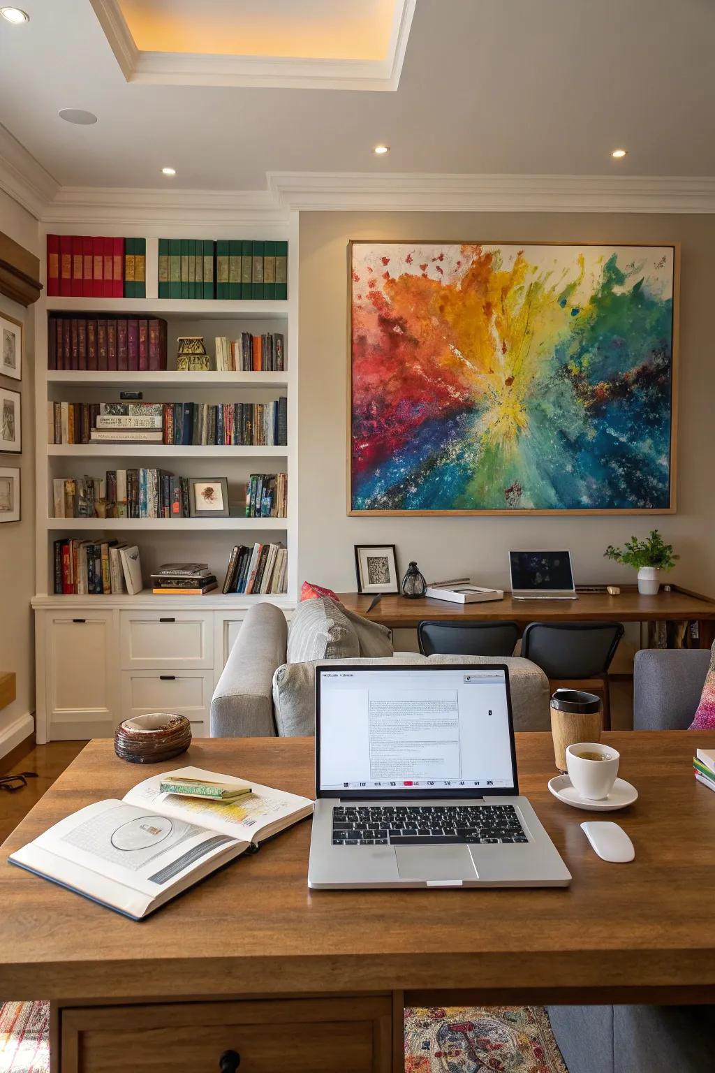 Unique wall decor can set the mood for your work setting.