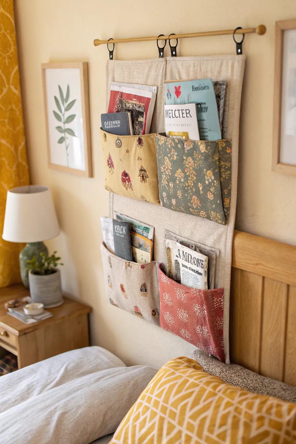Keep essential items accessible with wall-mounted pockets.