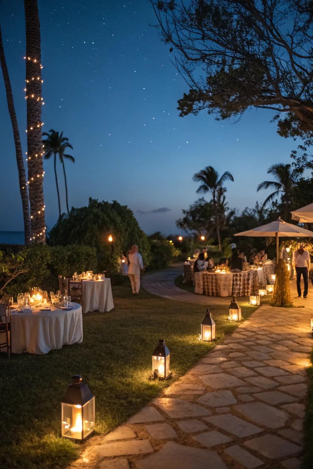 Establish the mood with the comforting luminescence of lamps and flickering lights.