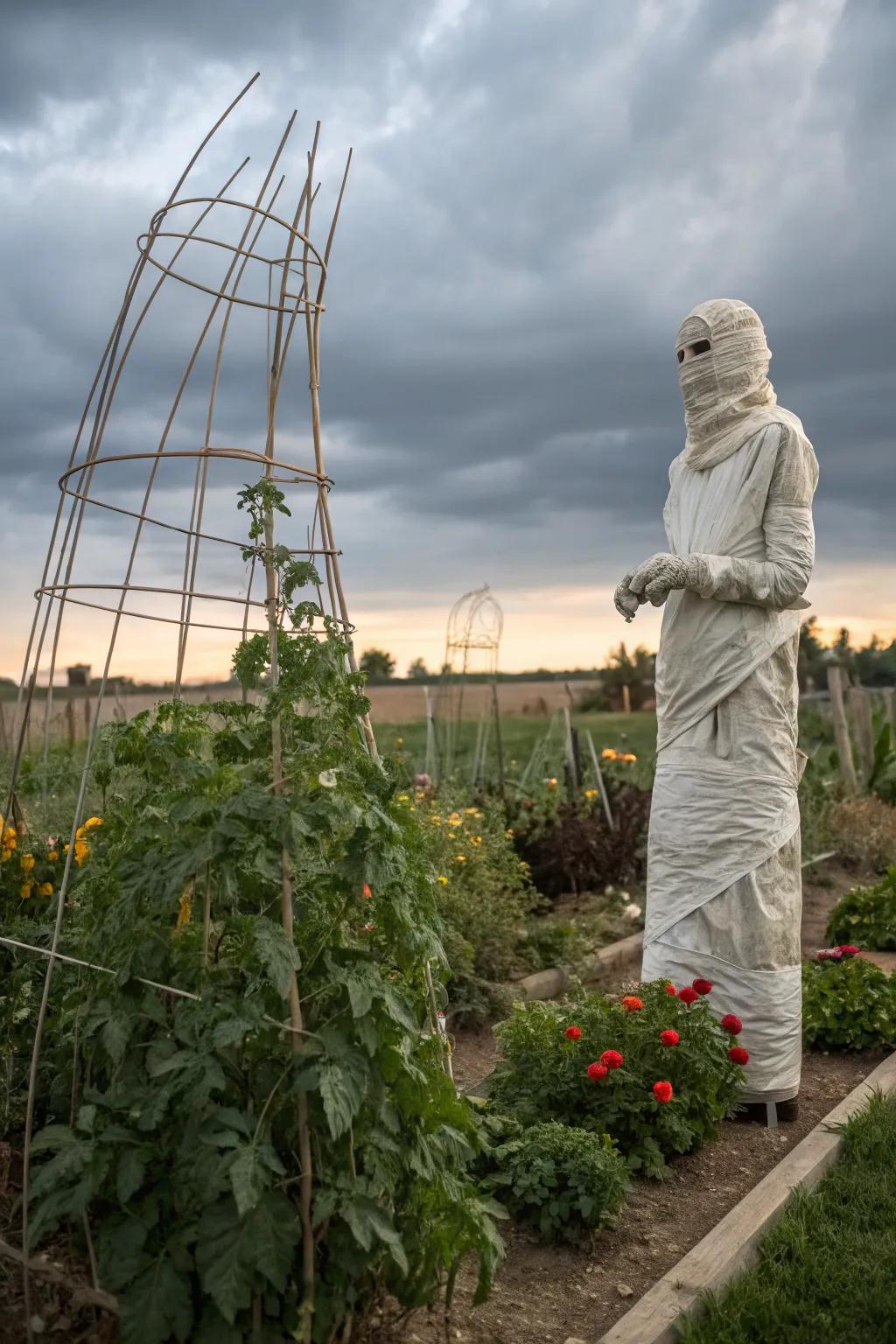 A playful mummy to introduce a touch of levity to your Halloween decor.