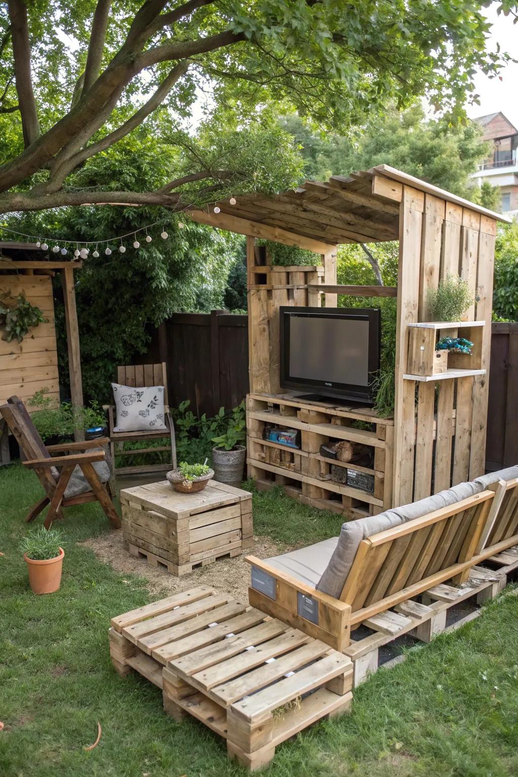 Unleash creativity with a DIY pallet television case project.