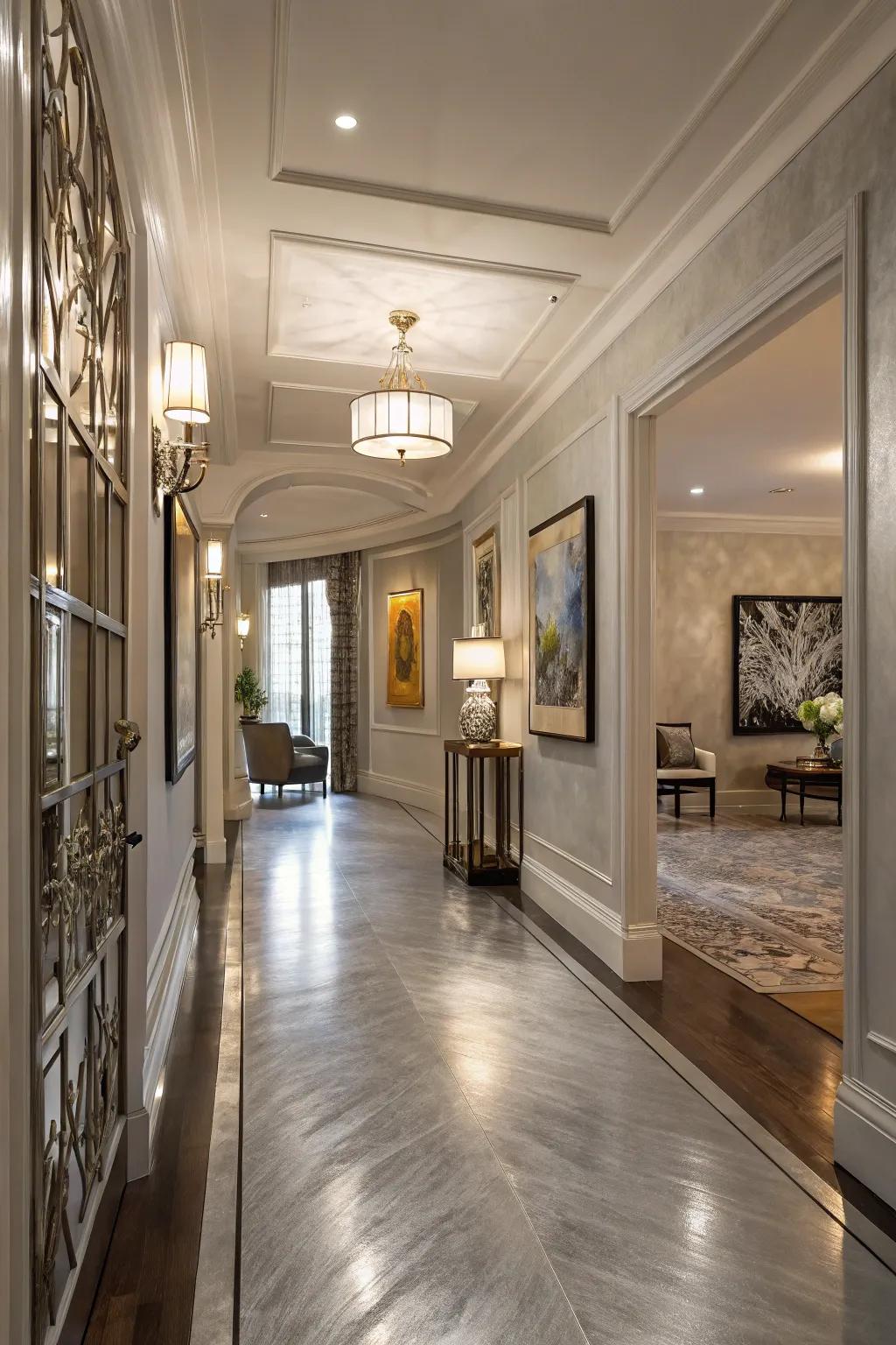 Metallic finishes append opulence and sophistication.