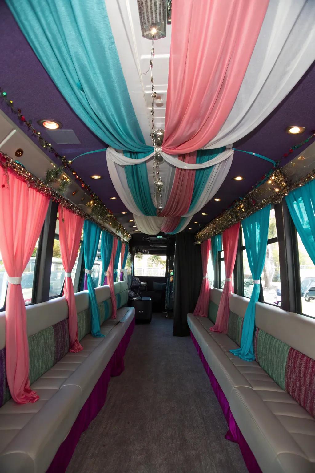 Fabric drapes make a luxurious and welcoming vibe.