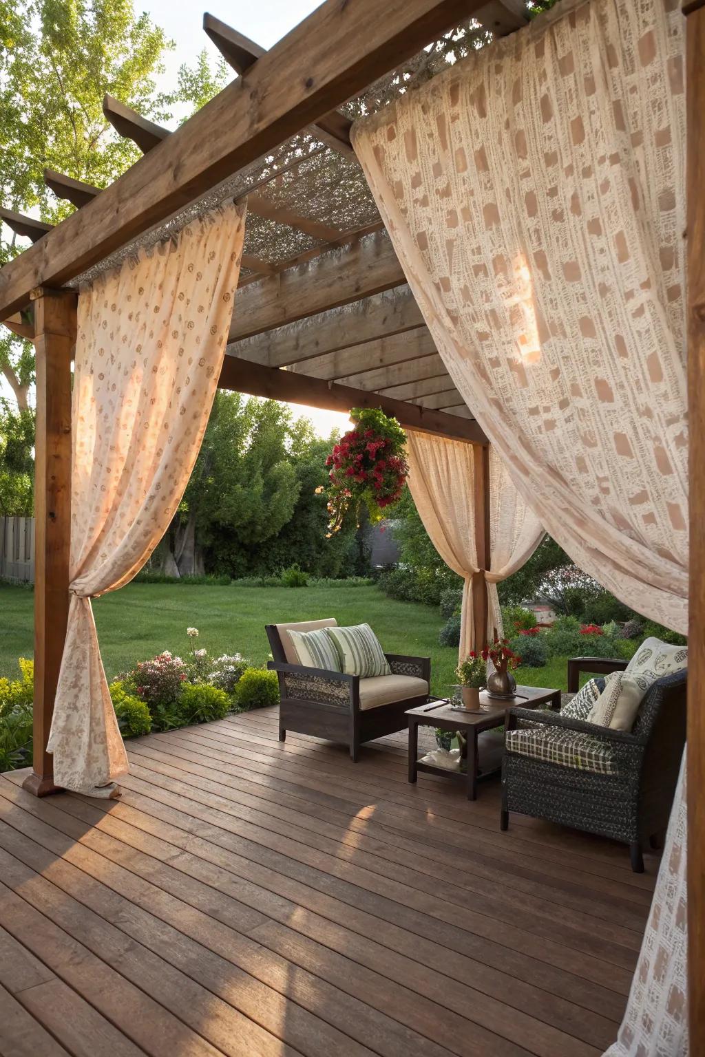 Handmade canopies with draped material add a personal and whimsical touch.