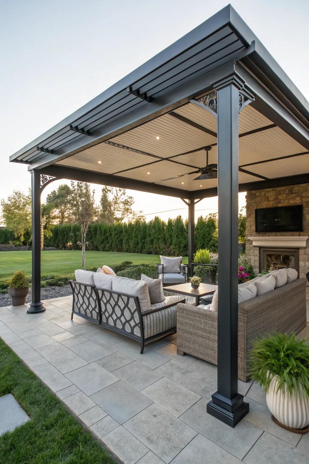 Pavilion-style covers enhance elegance to your outdoor space.