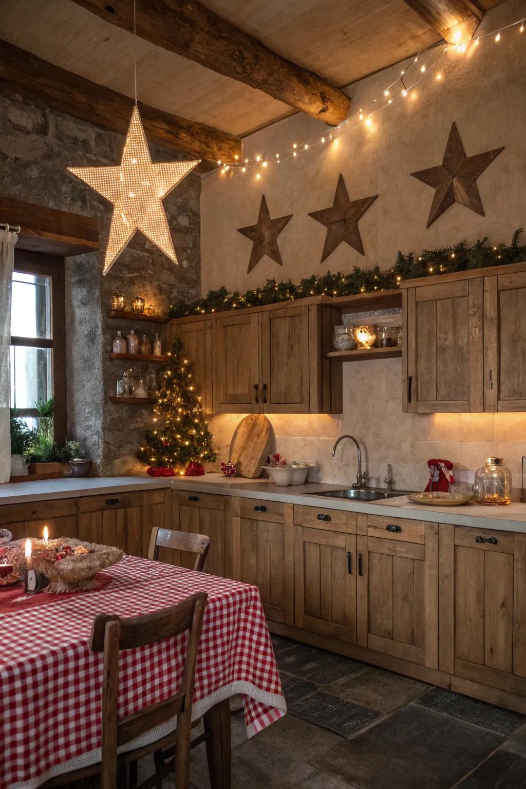 Add star motifs to bring subtle Christmas charm to every room.