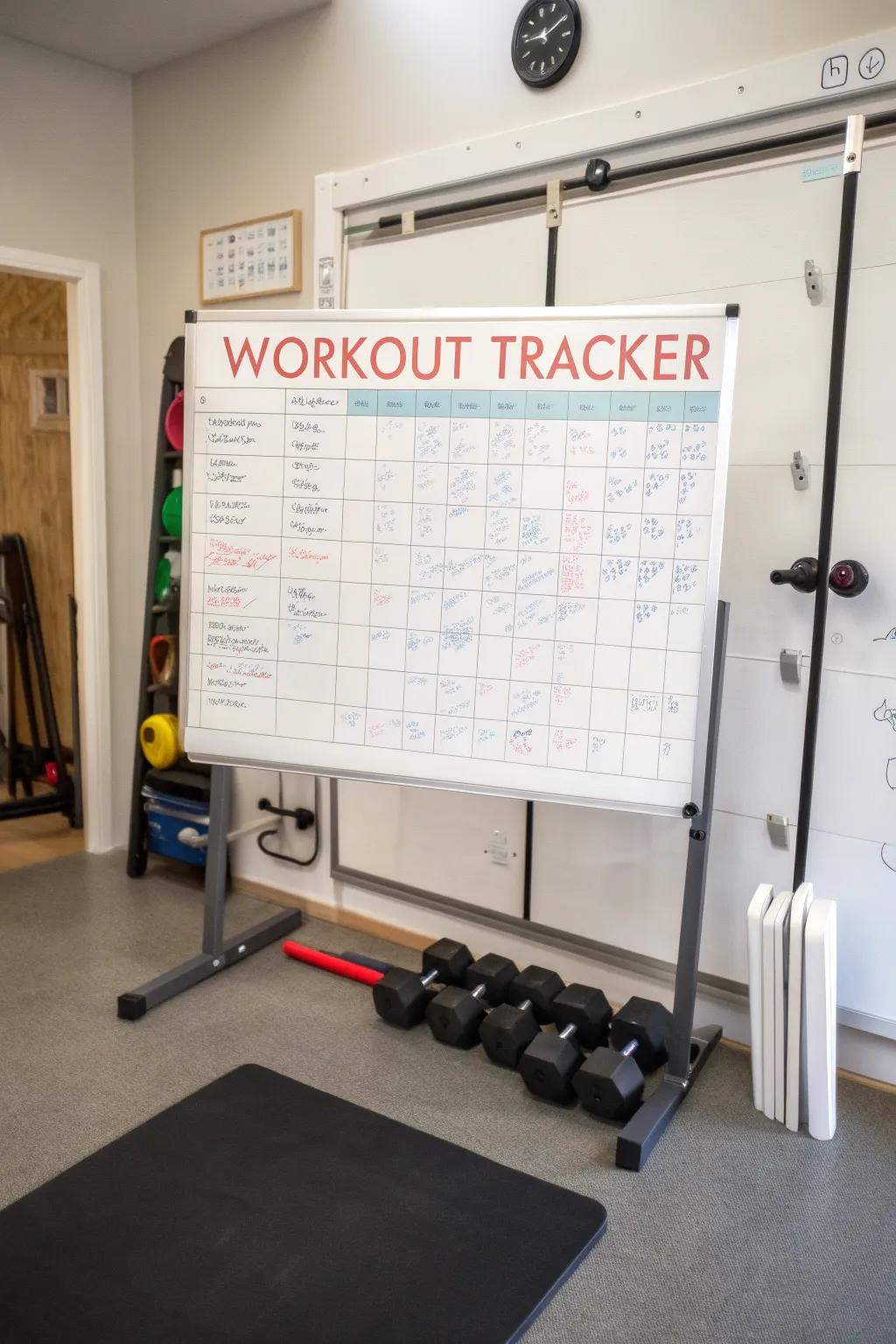 Sustain motivation through a workout monitor on your chalkboard.