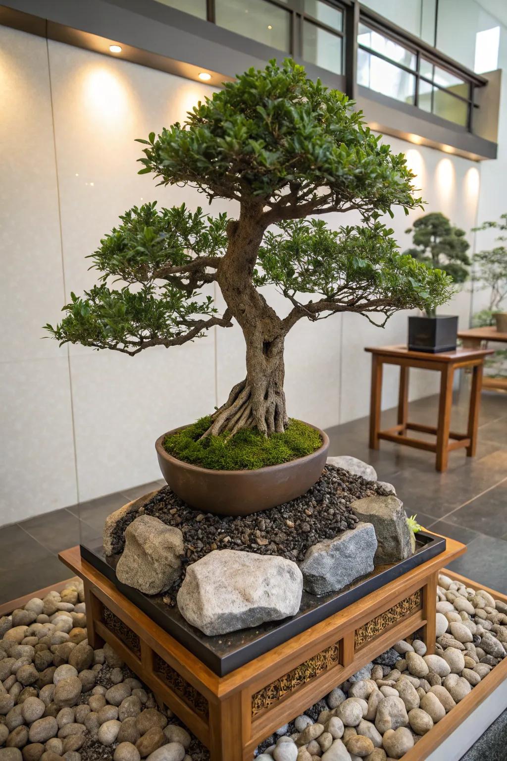 A serene bonsai, a timeless work of living art for Mom.