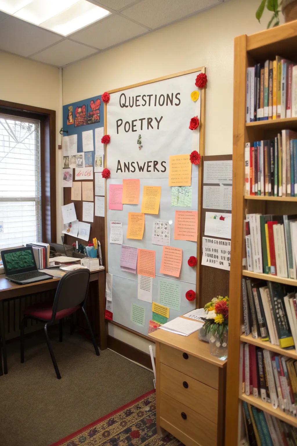 Stimulate thought by using a Q&A verse board.