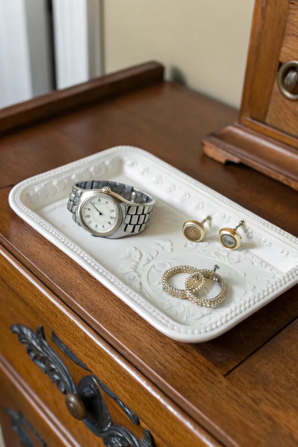 Keep his accessories organized with a ceramic jewelry tray.