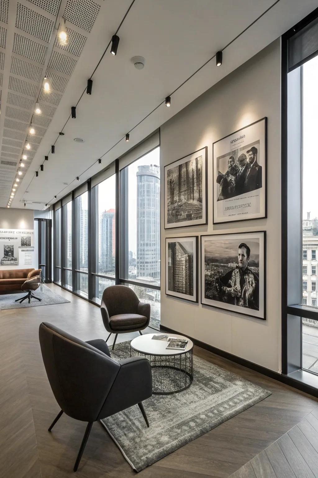 Monochrome artwork adds an elegant touch to any space.