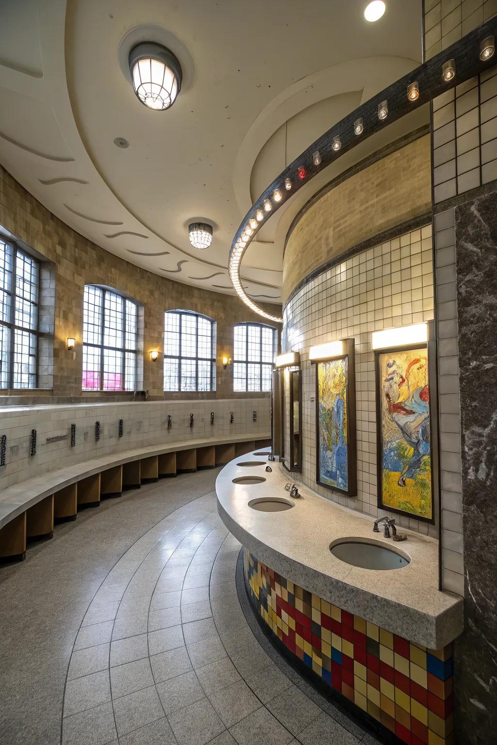 Unexpected shapes can transform the design of public restrooms.