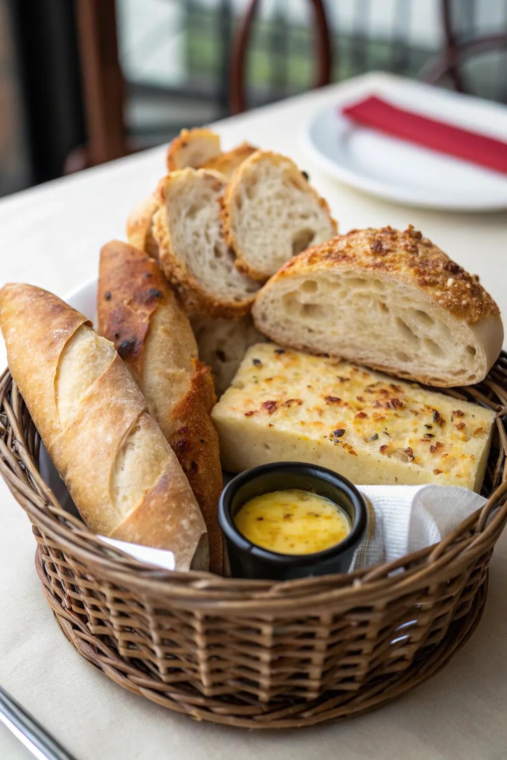 Variety of breads to accompany your raclette delights.