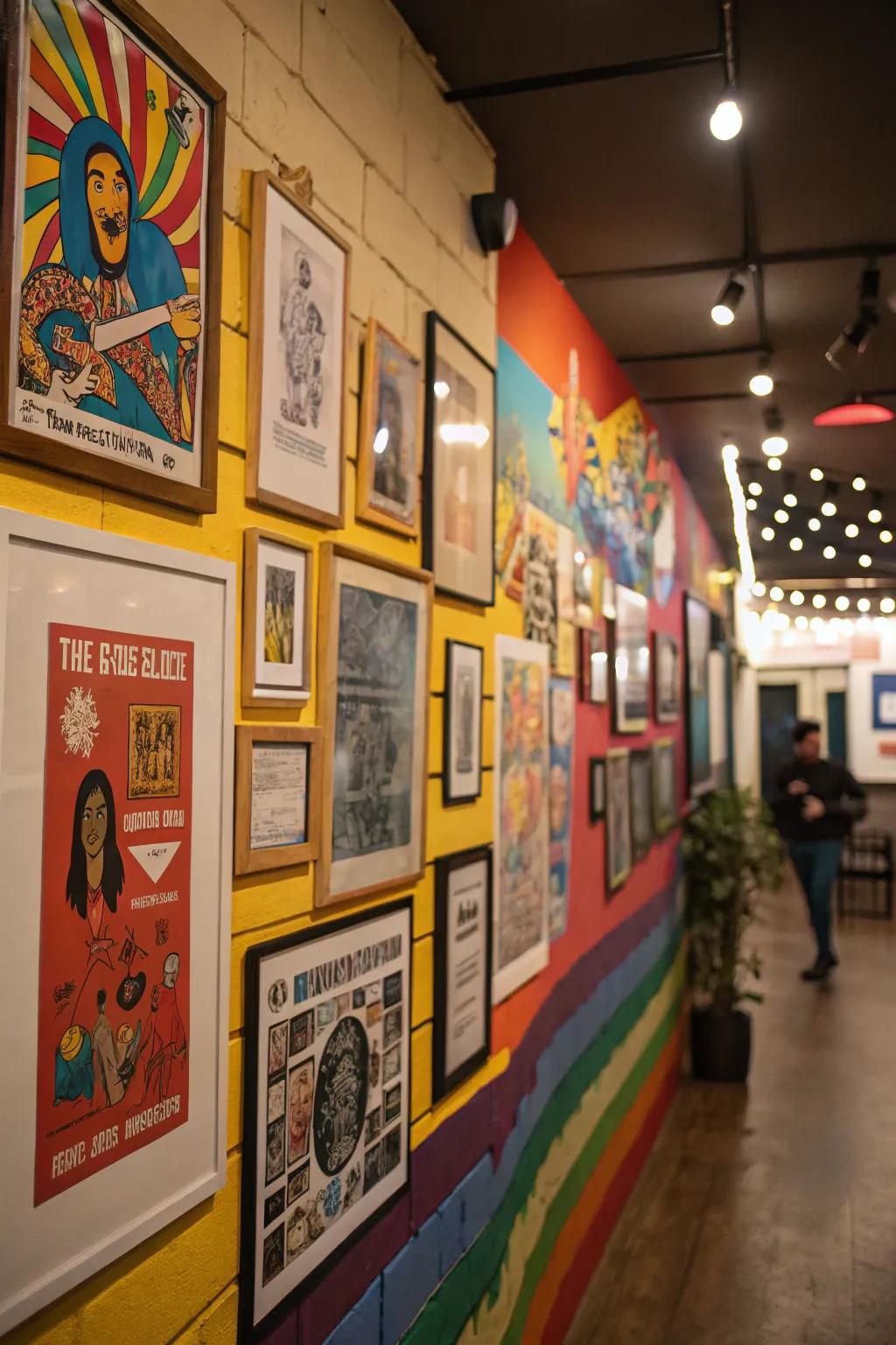 Vibrant art adds energy to your rec room.