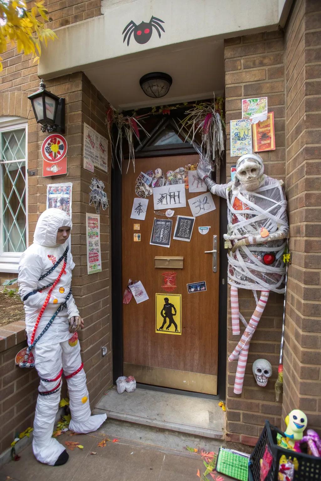 Keep matters light and humorous with a wraith-themed entryway that carries a weighty message.