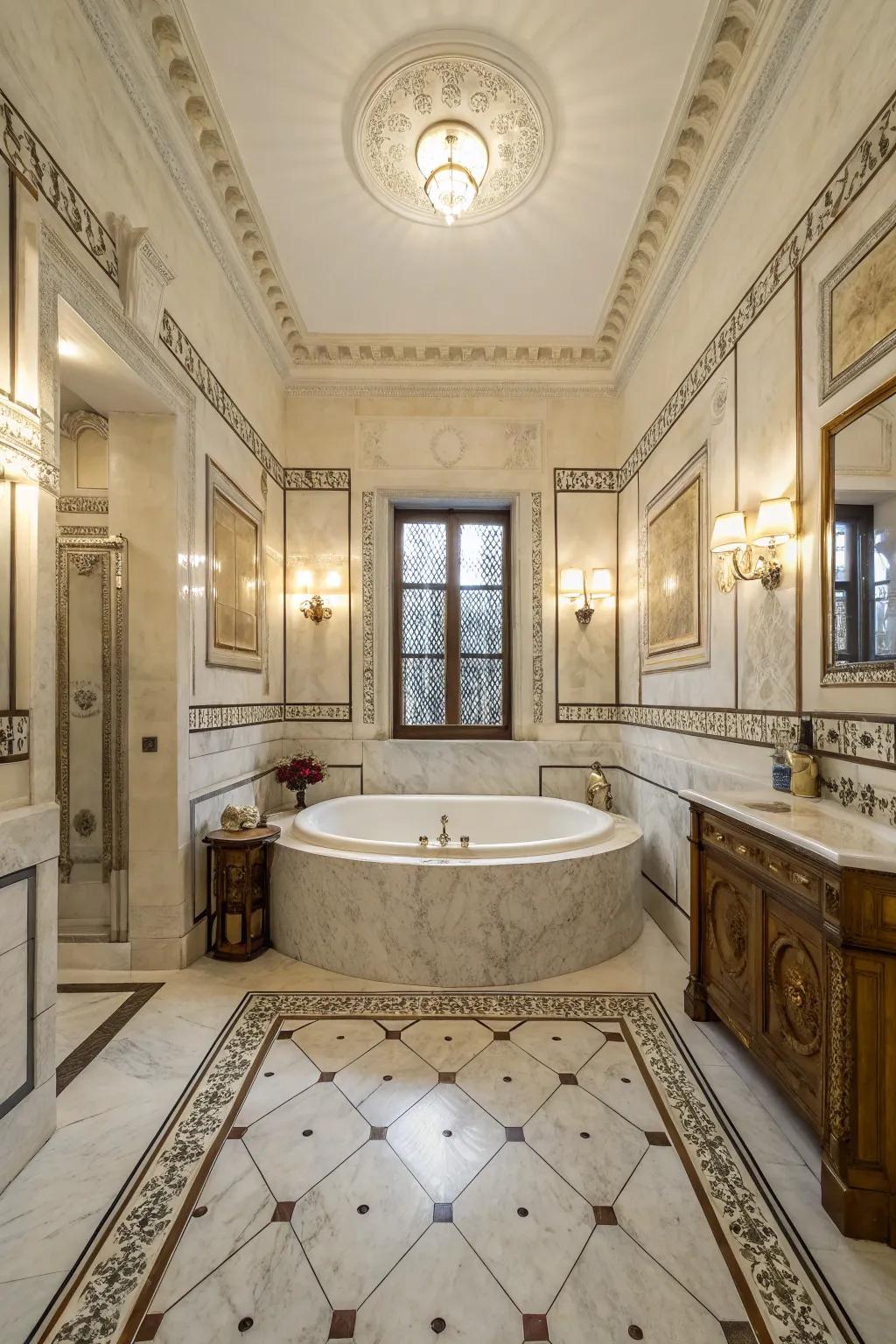 Symmetrical blueprint contributes equilibrium and harmony to this space.