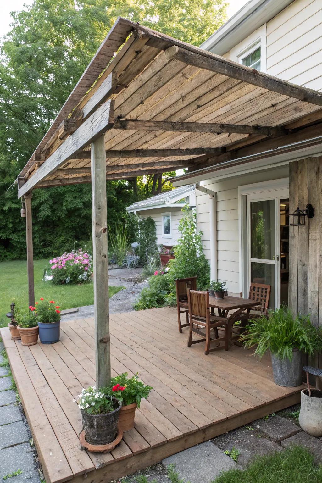 Pallet lumber shelters offer budget-conscious charm.