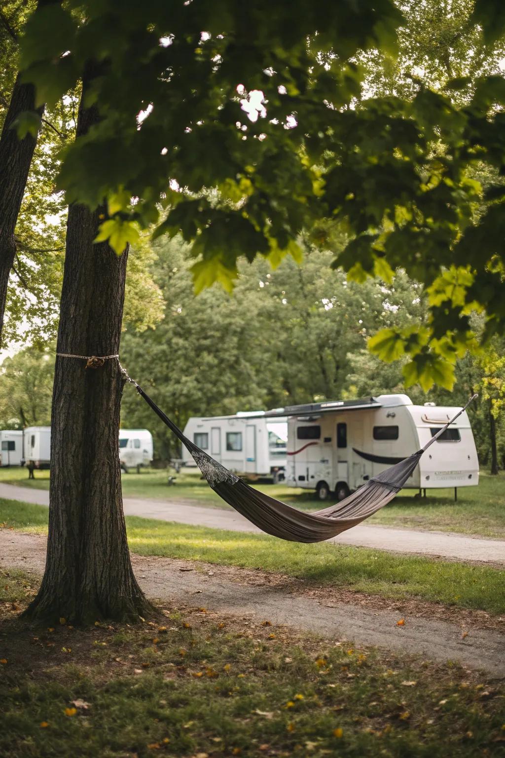 A resting sling offers the perfect place to unwind and relax.