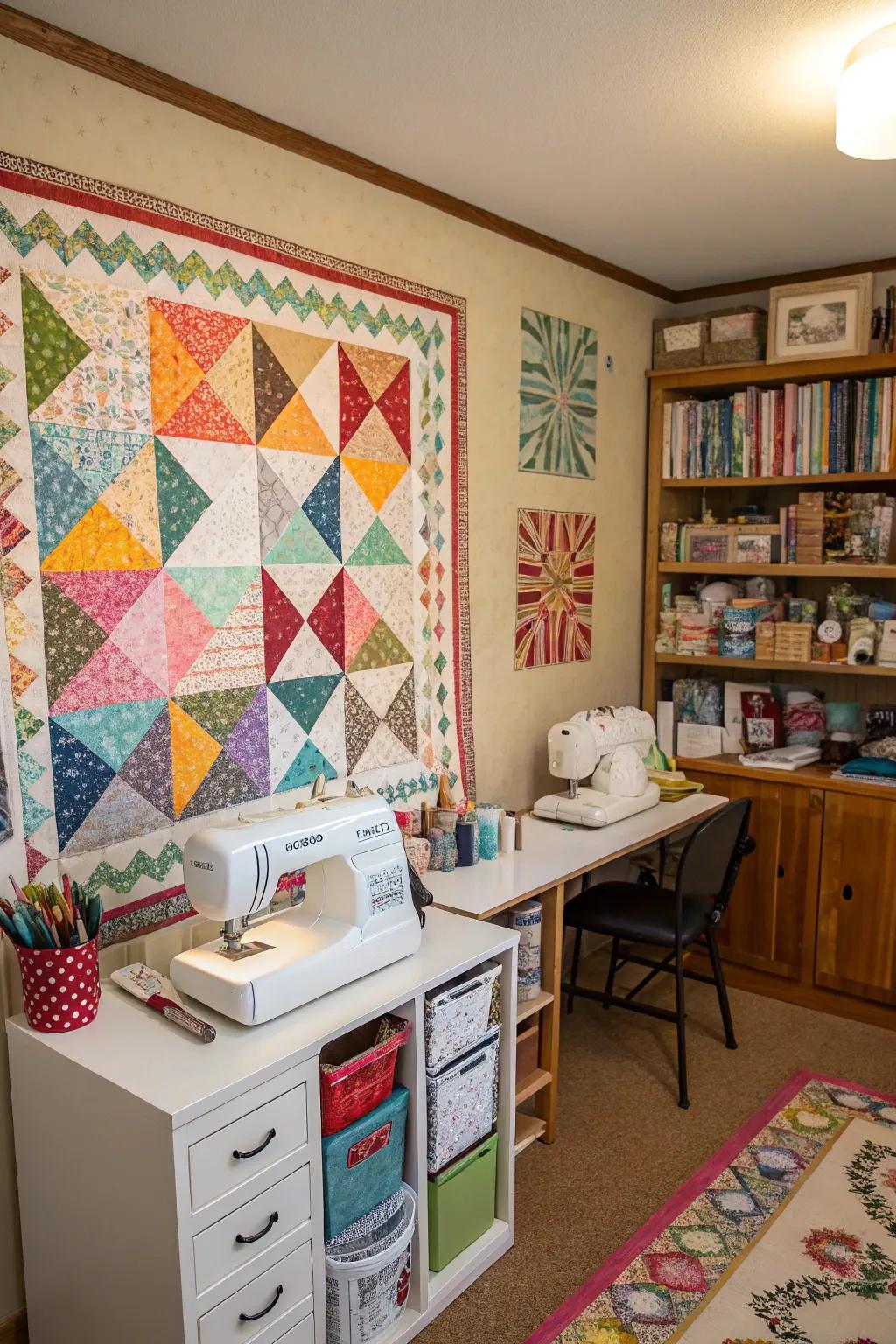 A planning board helps visualize projects and layouts.