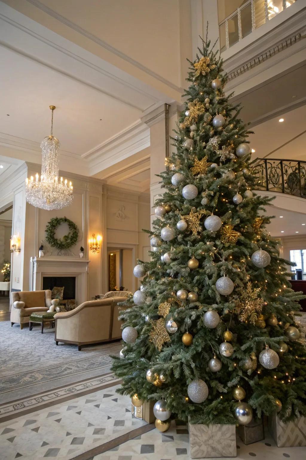 Timeless refinement with silver and glimmer.