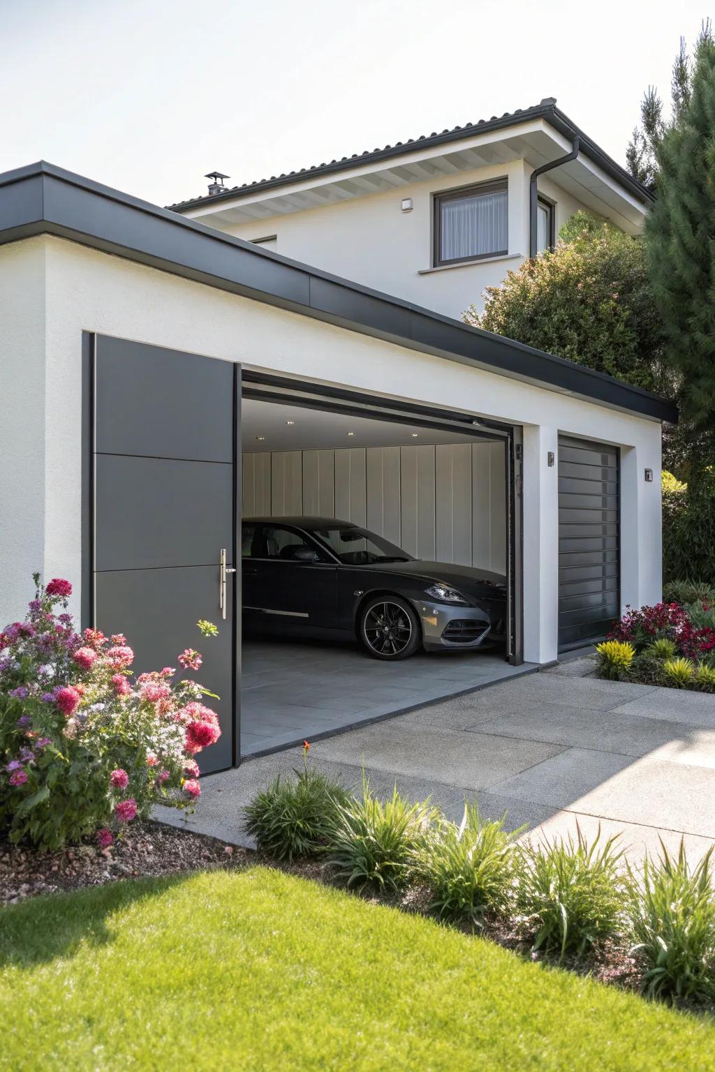 Improve curb appeal with an upgraded decorative garage door.