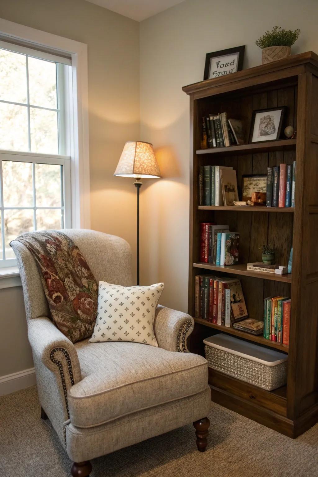 A cozy relaxation corner ideal for unwinding.