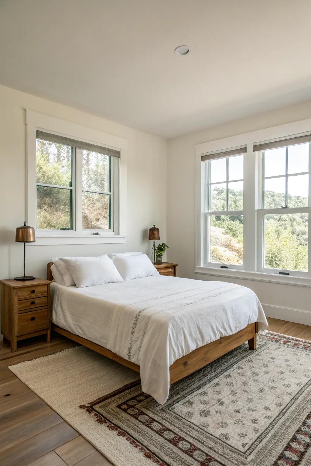 A minimalistic design that promotes a serene and tidy bedroom.
