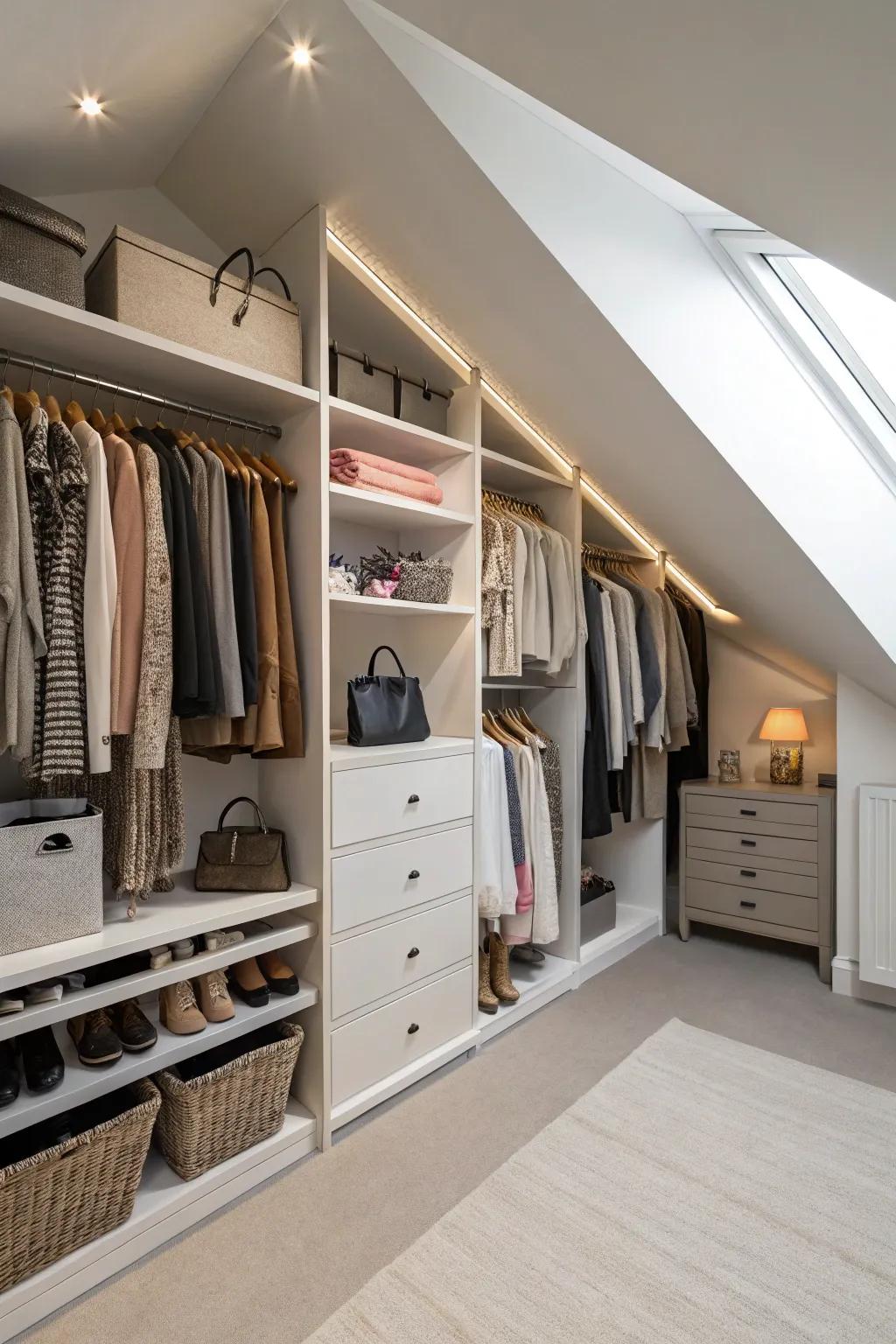 Sideways organization enhances accessibility and optimizes space.