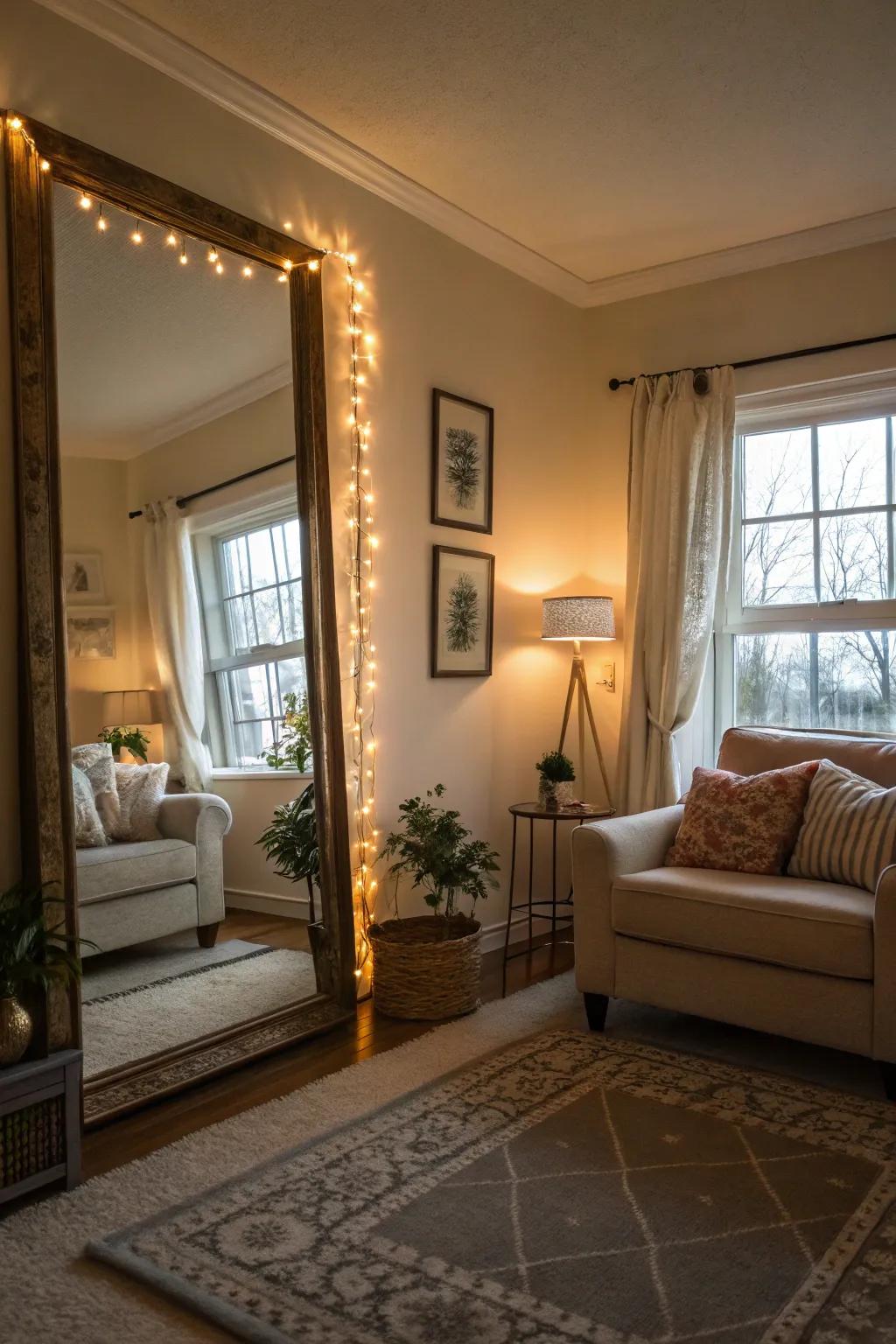 Mirrors make rooms brighter and give the illusion of space.