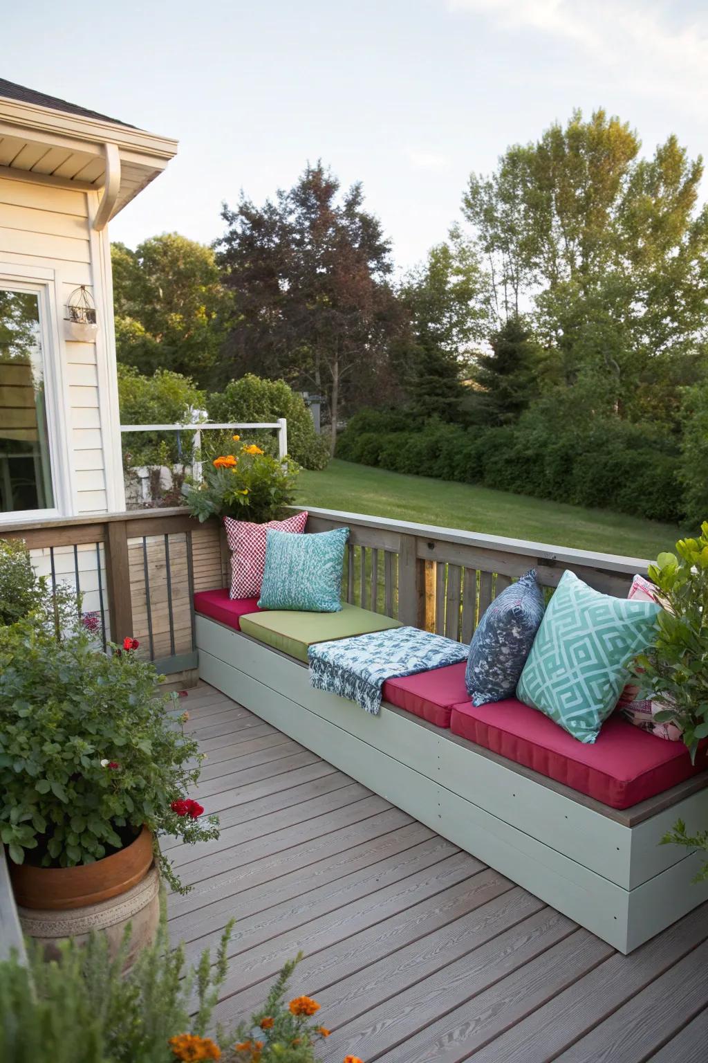 Built-in seating offers functionality and a stylish design.