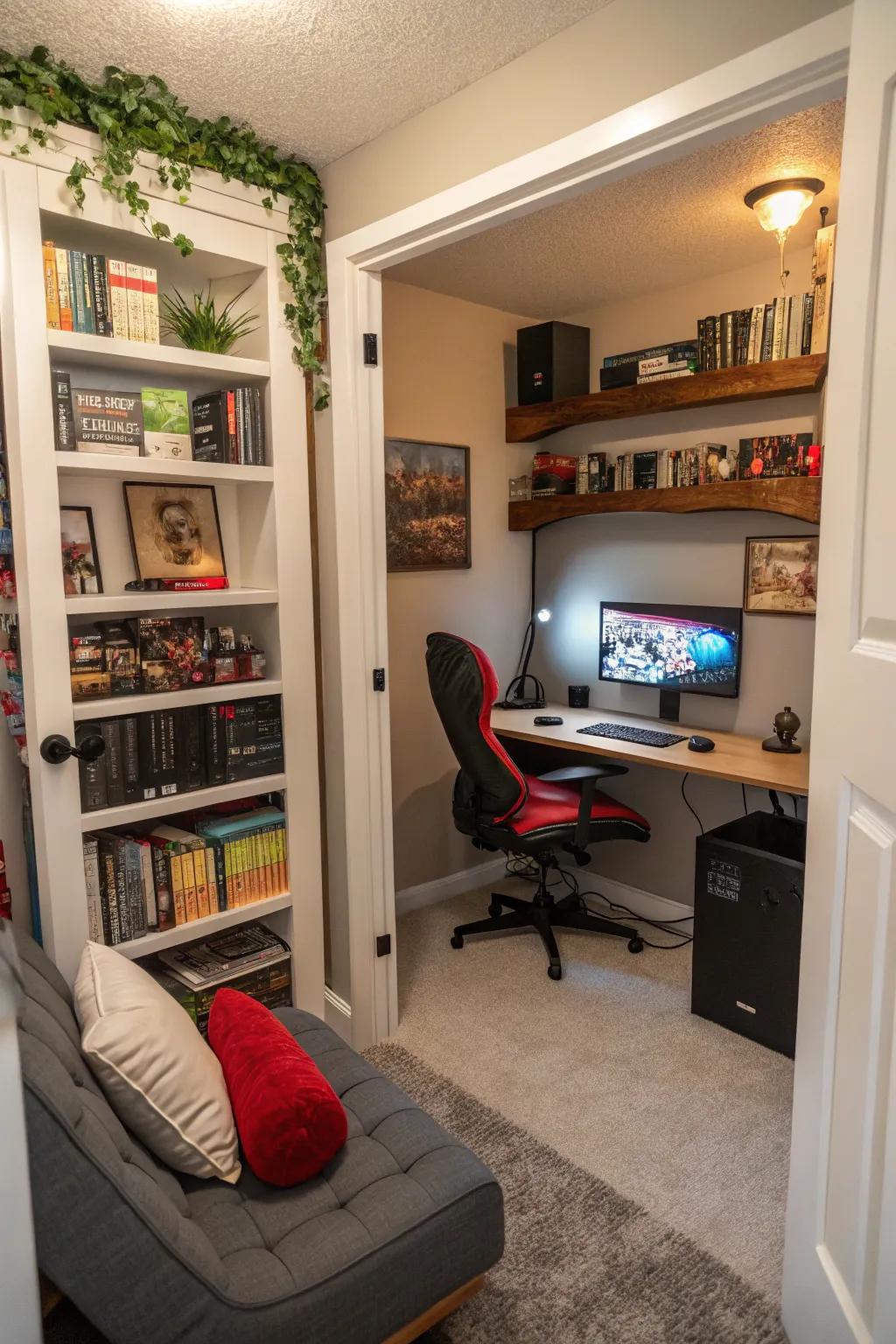 A converted closet turns into a space.