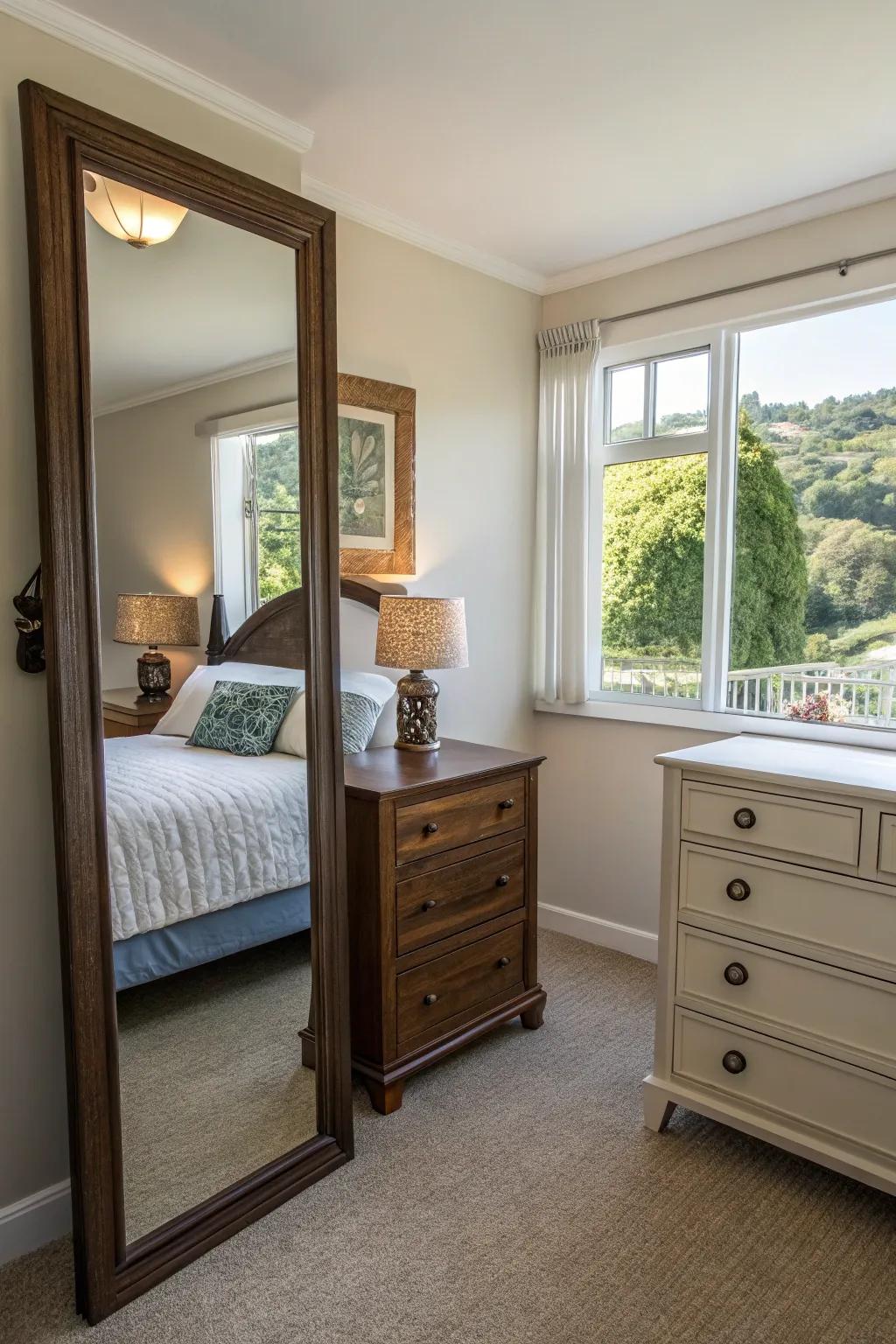 Mirrors make the space feel larger.