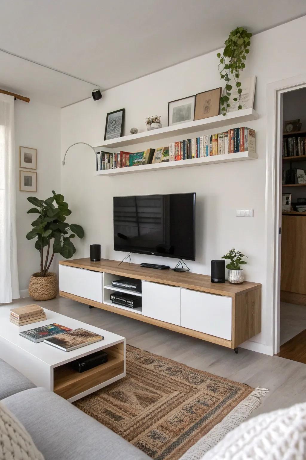 Wall-mounted consoles offer a space-saving solution with a modern touch.